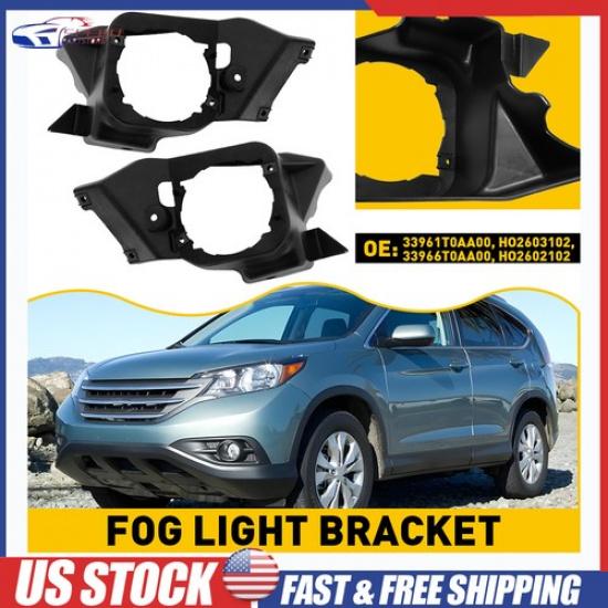 2x Fog Light Bracket For 2012-2014 Honda CR-V Front Driver Passenger Side Black