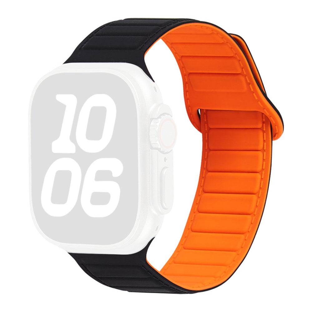 Stitched Line Pattern Silicone Strap for Apple Watch Series 11 10 42mm / 9 8 7 41mm / SE3 SE2 SE 6 5 4 40mm / 3 2 1 38mm Loop Magnetic Watch Band