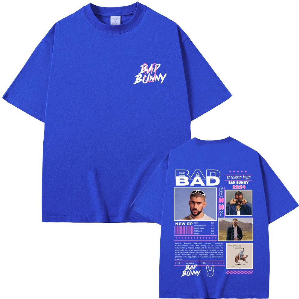 Rapper Bad Bunny Nadie Sabe Lo Que Va A Pasar Manana Music Album Graphic T-shirts Men Women Hip Hop Vintage Oversized T Shirts