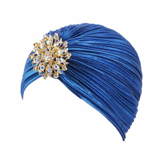 

Headscarf Hat with Fancy Pleats Rhinestones Retro Style Women Turban Hat 20s 30s Vintage Headpiece Hair Accessories