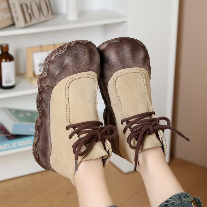 

Новые ретро короткие ботинки женские туфли с мягкой подошвой ручной работы на верхнем слое, высокие одинарные ботинки 40 абрикосовый