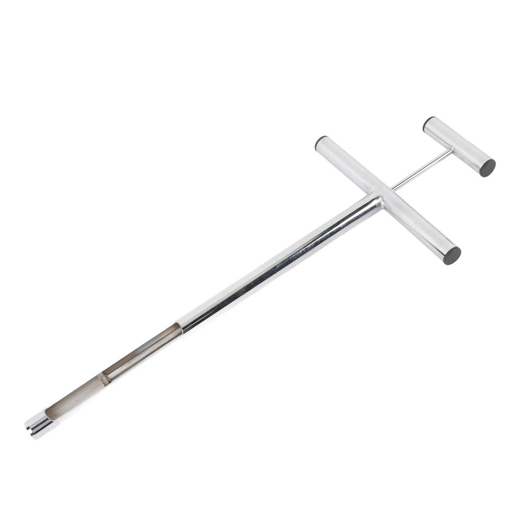 Soil Sample Probe with Ejector Tubular Stainless Steel Rod T Shaped Handle for Plant Care Garden Farm