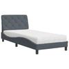 VidaXL Bed with Mattress, Upholstered Bed with Headboard Cushion, Single Bed, Adult Bedroom Interior Bed, 3208635