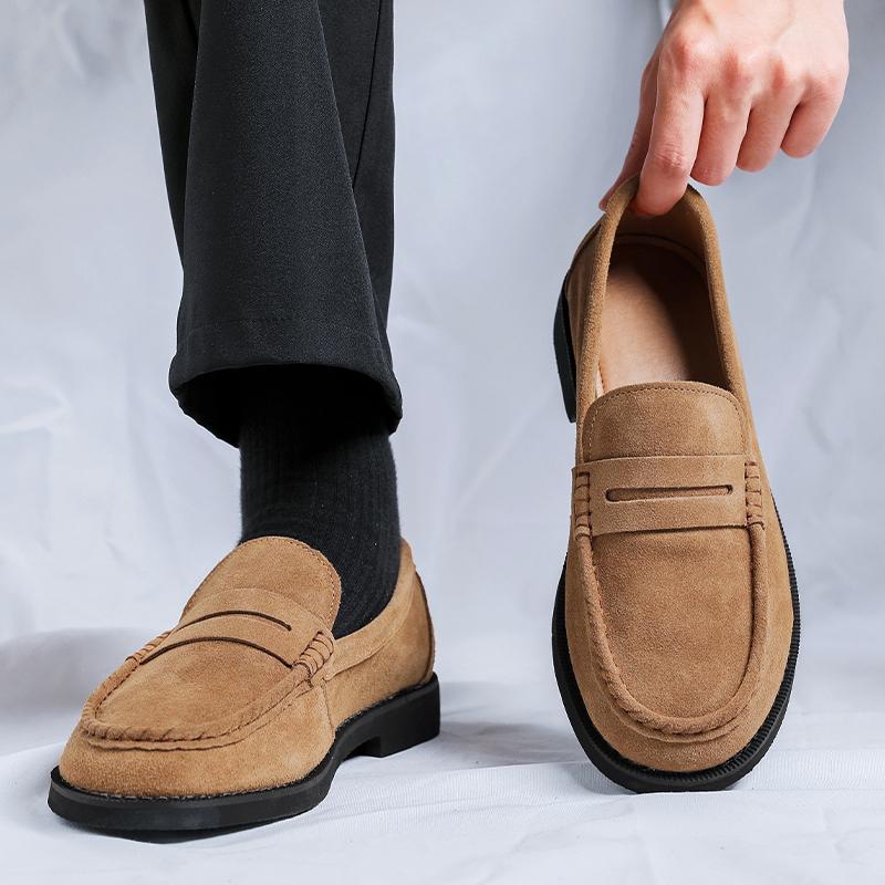 Fashion Non Slip Slip On Dress Flats Handmade Mens Leather Loafers Breathable Outdoor Casual Shoes for Man 2025 New Work Office Shoes