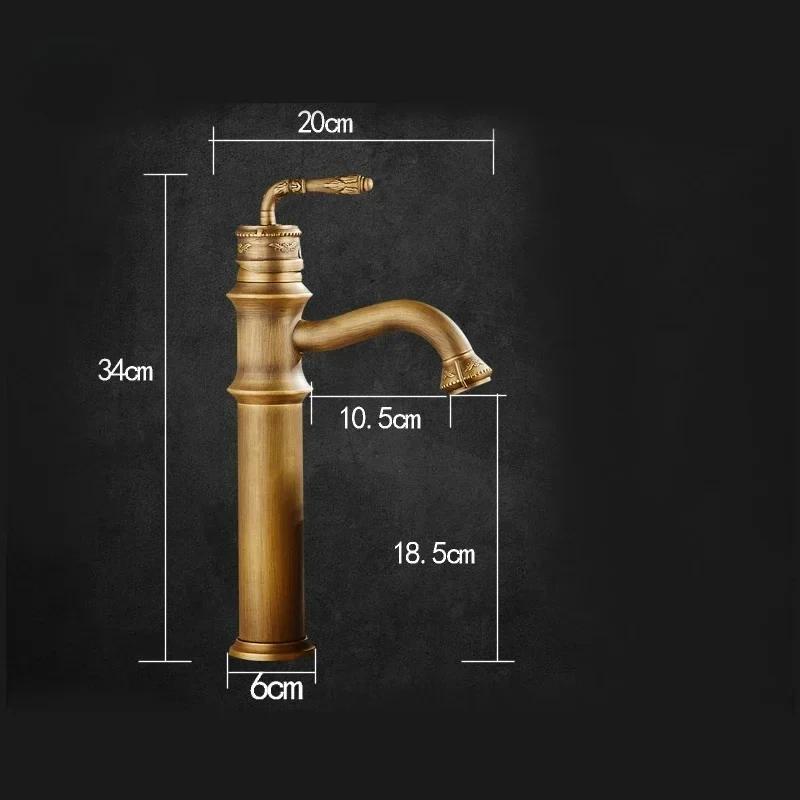 Basin Faucets Antique Brass Faucet Bathroom Single Handle Vintage Deck Mount Torneiras Hot Cold Bath Mixer Water Tap