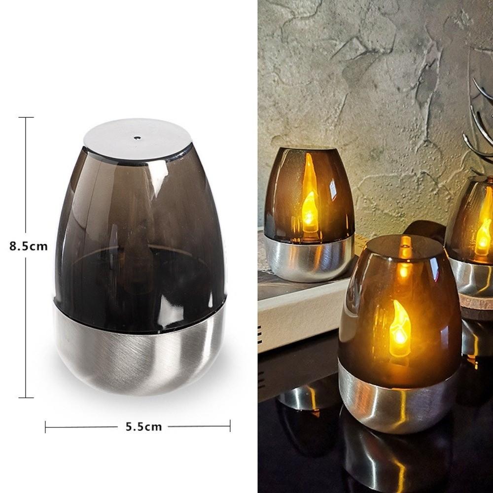 Stainless Steel Solar Candles Light Waterproof Design Night Light Flameless Solar Candles LED Light Atmosphere Light