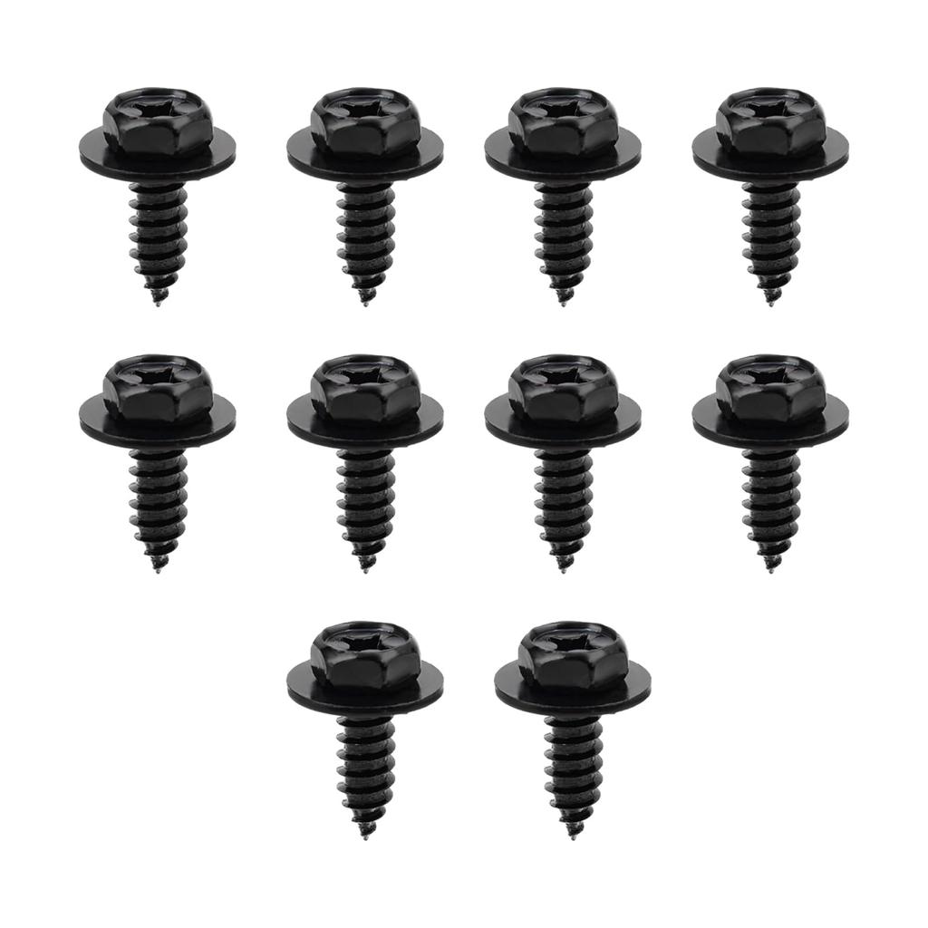 Dickno 10pcs Car Fender Liner Screw Bolts Auto Bumper Mud Flaps Wheel Well Screw