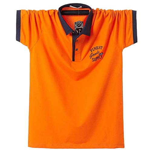 Two Steps Behind Men's Short Sleeve Golf Polo Shirt, Loose Fit, Size RE59 (XL, Orange)
