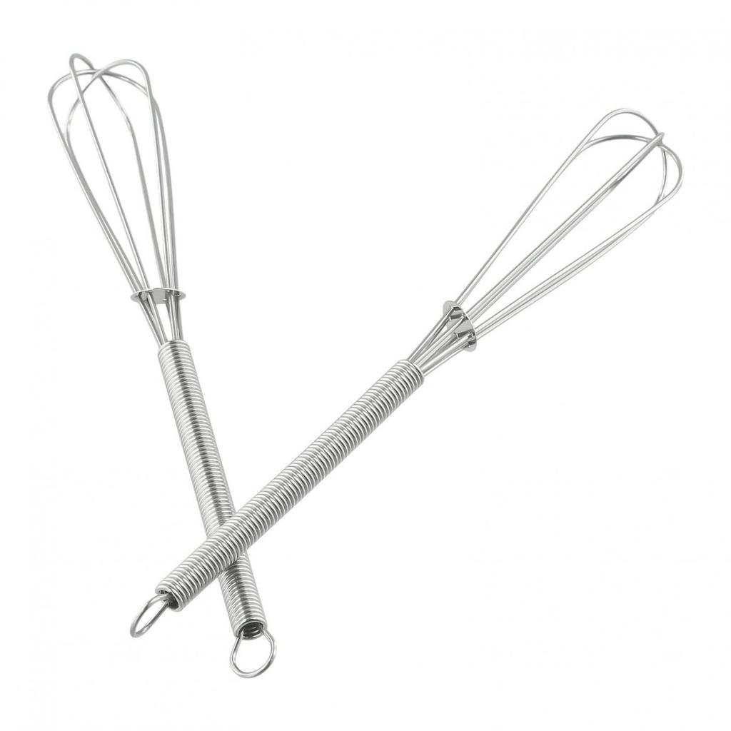 2PCS Mini Small Stainless Steel Balloon Wire Whisk Set Whip Mix Stir Beat