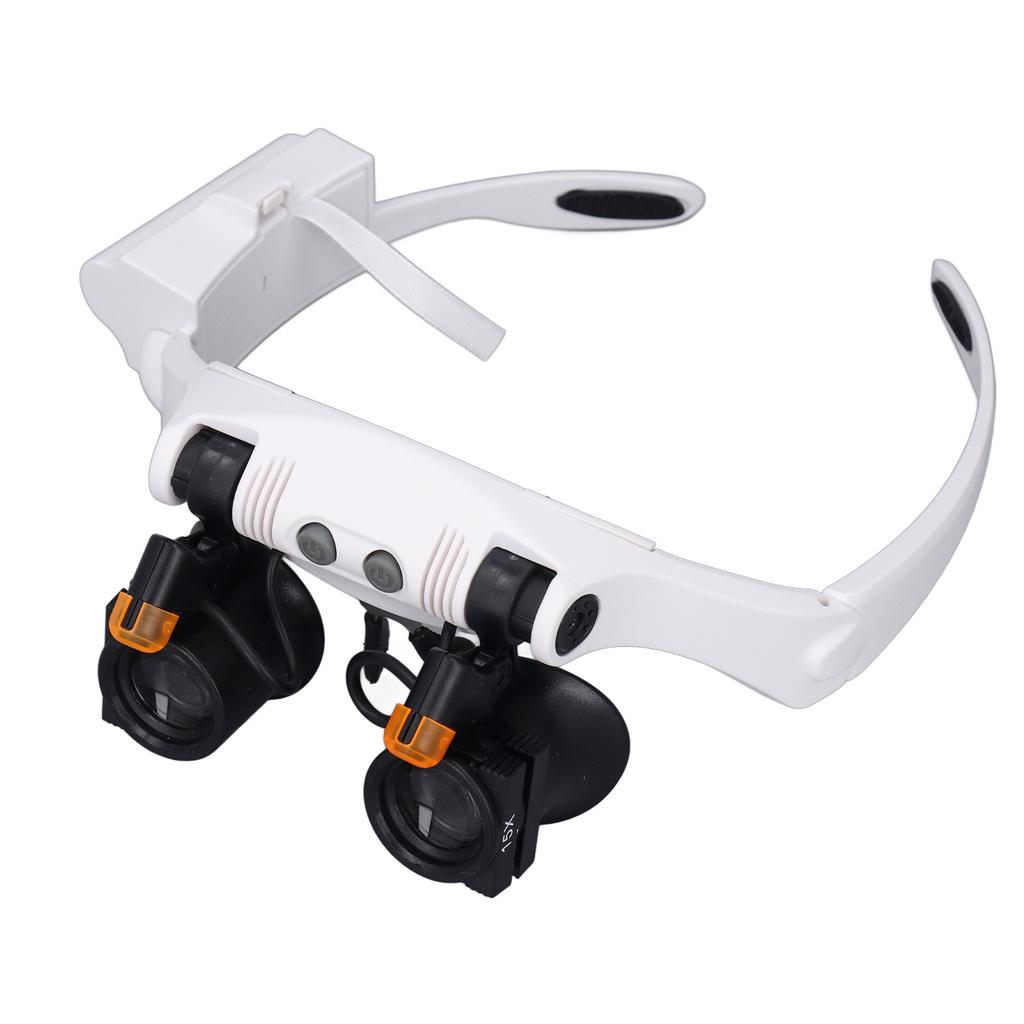 Huvudmonterad förstoringsglas med LED-ljus (kallt och varmt) 1,5X 3X 4X 5X 6X 7X 10X Förstoringsglas Kit för