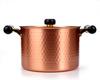 Shinko Metal Copper 22cm Antique Hammered Deep Pot, Induction Cookware, IH-103