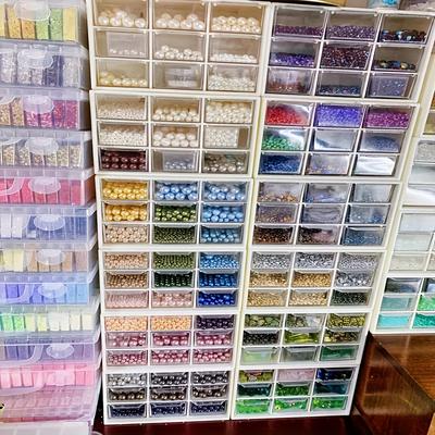 9-Drawer Handmade Beads Storage Box Transparent Drawers Jewelry Makeup Small Items Girls Hair Accessories Stackable Organizer