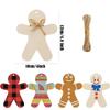 Gingerbread Cutouts 10 Pieces Gingerbread Man Christmas Decorations Hangable Wood Slices Crafts For Window Wall Home Party