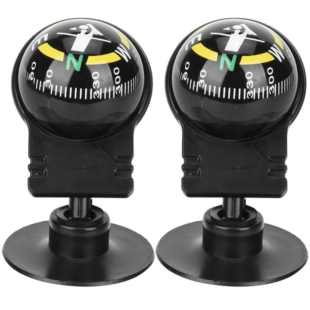 2 Pcs Durable Suction Cup Moun Car Compass Ball Adjustable Black Navigation Guide Ball Dashboard Compass Car Dashboard чёрный