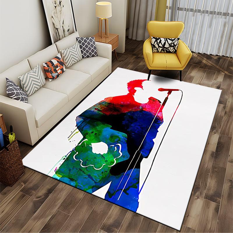 Colorful Singer Silhouette Carpet Suitable As a Non-slip Mat for the Living Room or Bedroom Sofa