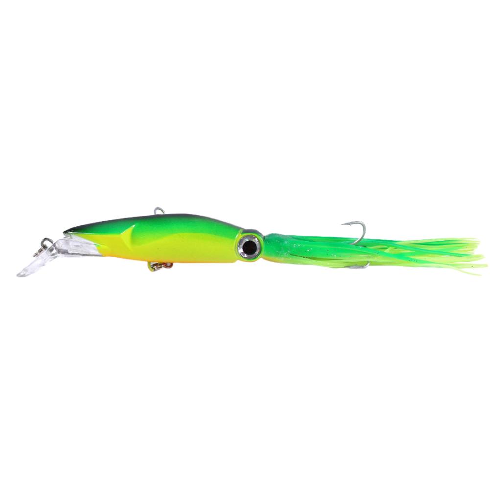 

Simulation Squid Lures Lifelike Octopus Bait with Treble Hook Soft Swimbaits 3D Eyes Illuminated for Saltwater Freshwater темно-зелений колір