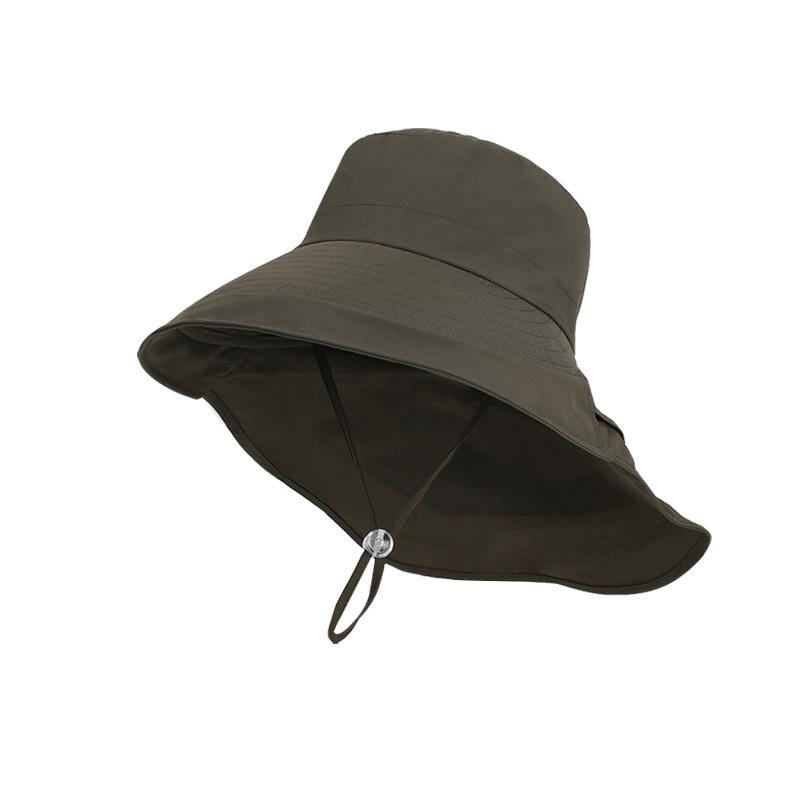 Summer Big Brim Sun Protection Hat Women's Outdoor Travel Versatile Sun Hat Shawl Neck Protection Quick Drying Waterproof Bucket Hat