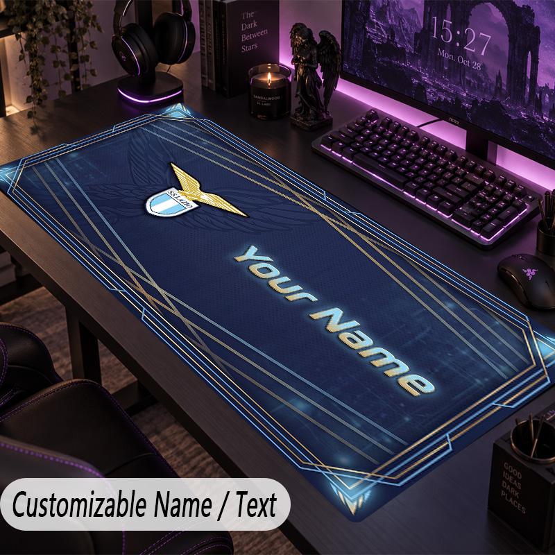 Custom Text Big Mousepad, Extended Desk Pad For Laptop Work GameLazio FC