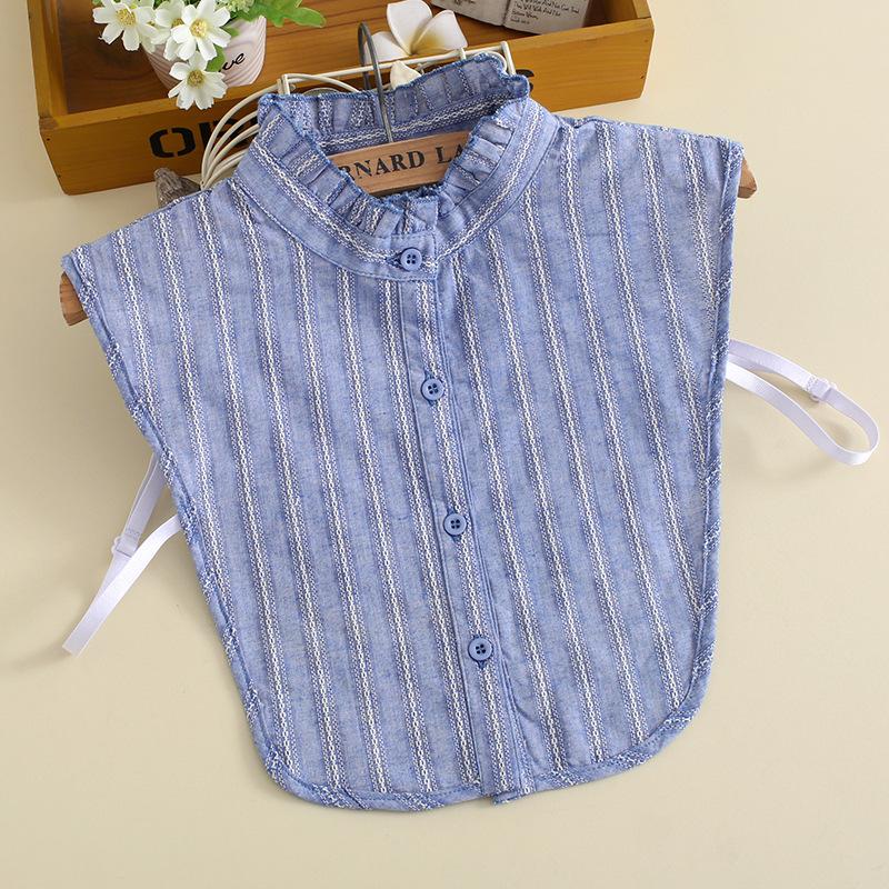 

Хлопковый воротник-подделка для женщин, универсальная декоративная поддельная рубашка, поддельный воротник с деревянным краем уха, белая рубашка, поддельный воротник для женщин B305