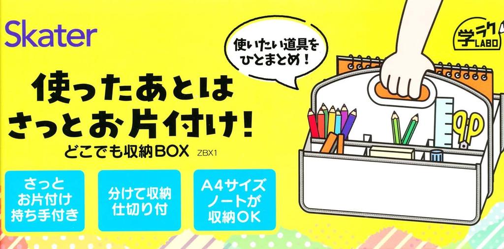 Skater Portable Storage Box with Dinosaur Small Item Storage Storage Case ZBX1-A Handle, Picture, Box, Organizer,