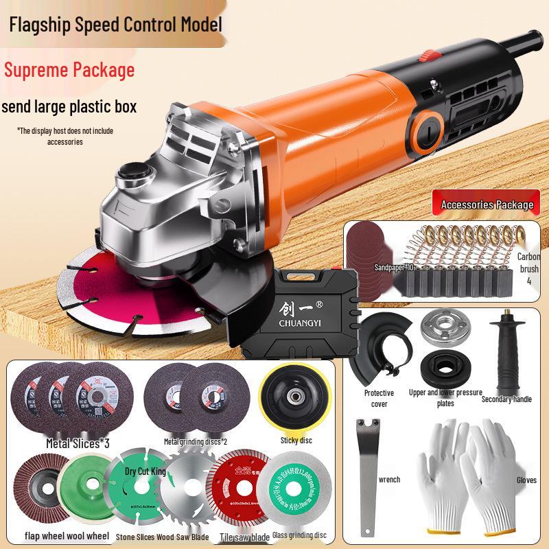 Angle Grinder: Industrial Polisher for Metal Cutting, Rust Removal & Grinding, Household Hand Tool