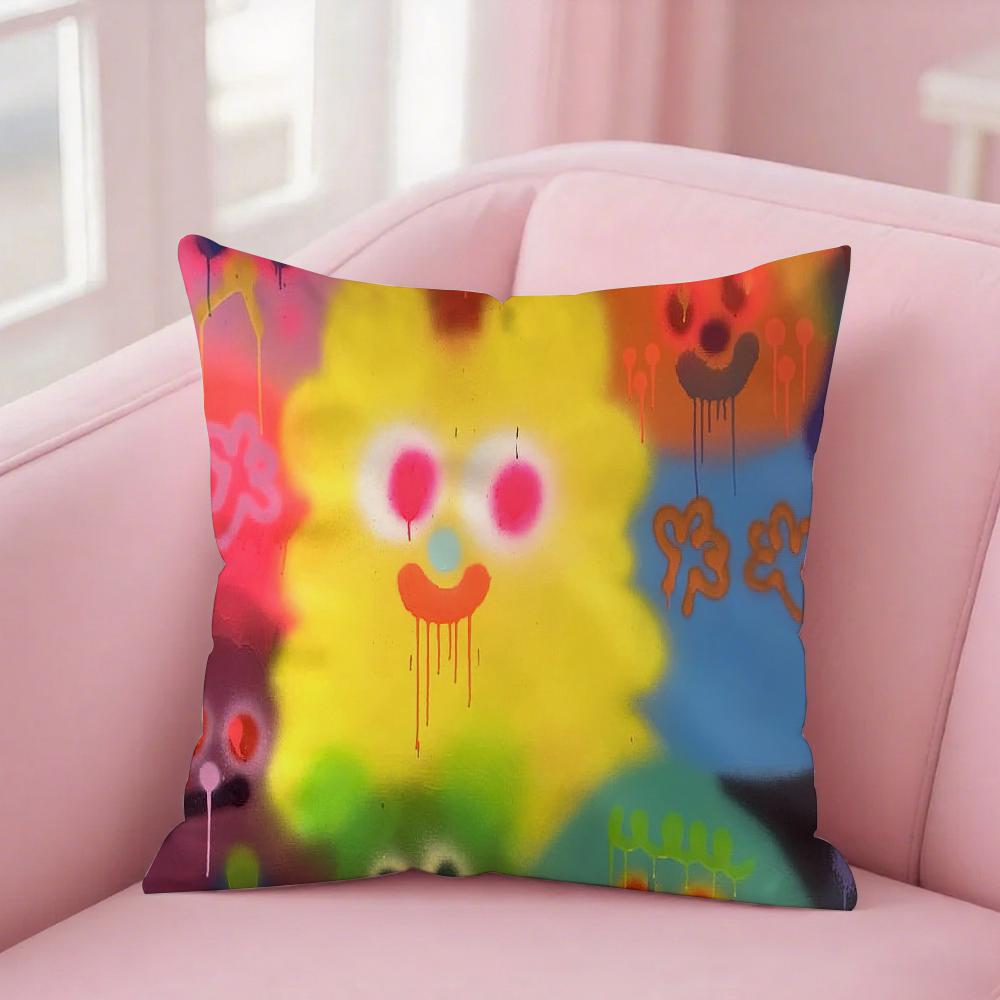 Cute J-Jon Cartoon B-Burgerman Art Pillow Case PillowCover Square PillowCase Sofa With For Pattern Comfortable Cushionsuitable 12x12Inch