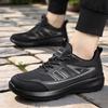 Mesh Breathable Casual Sneakers Lace-up Black Soft-soled Shoes New Shoes for Autumn