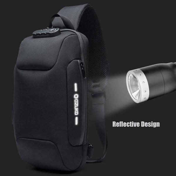 Fashion Multifunction Crossbody Bag for Men Anti-theft Shoulder Messenger Bags Waterproof Short Trip Chest Bag Pack Mens Shoulder Bag