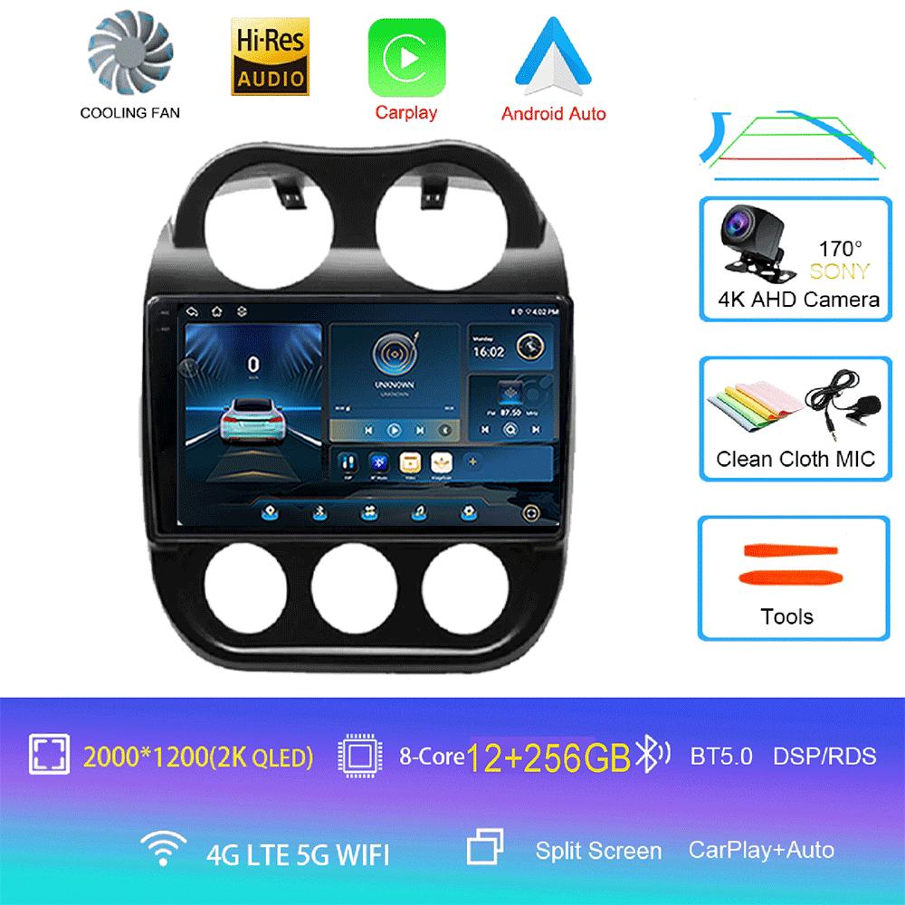 Android14 Video Player Car Radio For Jeep Compass Patriot 2010 - 2016 Autoradio Stereo 2 Din GPS Navigation Carplay DSP OBD CD