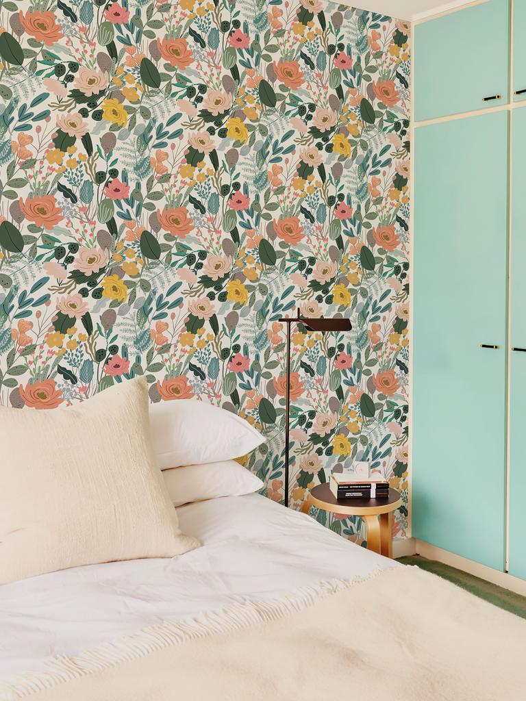 Fresh Green Floral Pvc Wall Cover Elegant Spring Peel And Stick Wall Decor Casual Furniture Water-Repellent Cabinet Contact Paper