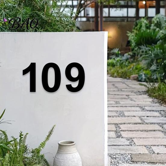 Numéros d'adresse décoratifs Numéro de maison 3D pour l'extérieur, Numéros flottants modernes 0-9, Installation facile Panneau métallique résistant aux intempéries Porte, Boîte aux lettres, Mur,