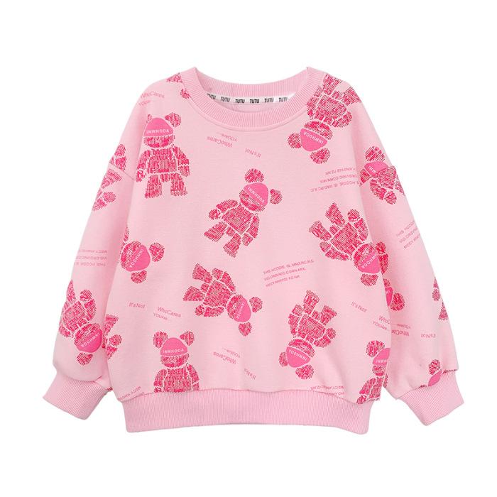 Girls Spring Autumn Long Sleeve Crewneck Sweatshirt Stylish and Versatile for Toddlers 90