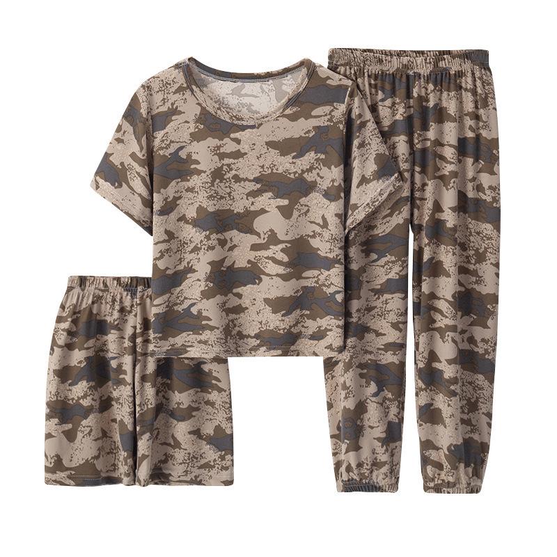 Summer Kids' American Style 3-Piece Set: Short-Sleeved Top, Shorts & Long Pants