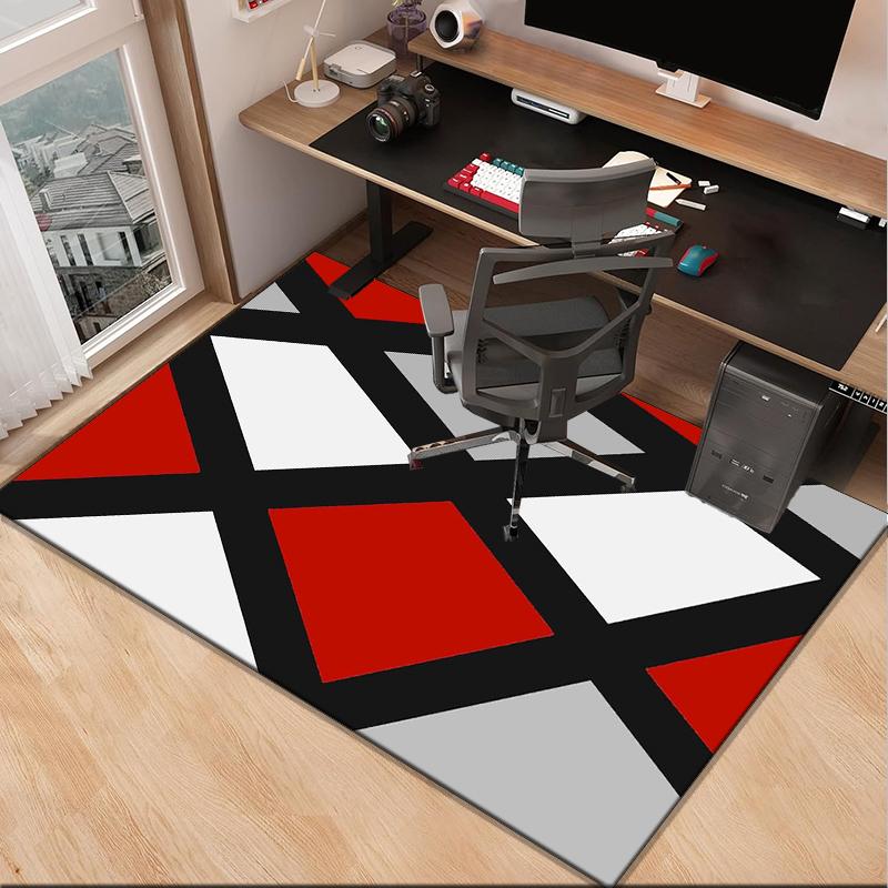 Checkerboard Distortion Pattern Office Rug Chair Mat, Entryway Carpet, Suitable for Front Door, Bedroom, Living Room, Desk, Holiday Gift