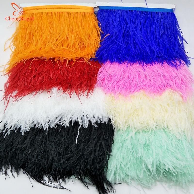 FeatherChengBright High Quality 10Yards Mint Green Ostrich Feather Ribbon Ostrich Feathers Trim Fringe Clothing Decoration
