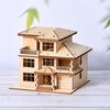 Madera 3D, Construcción Hecha a Mano, Escena Arquitectónica, Regalo de Cumpleaños, Decoración de Escritorio