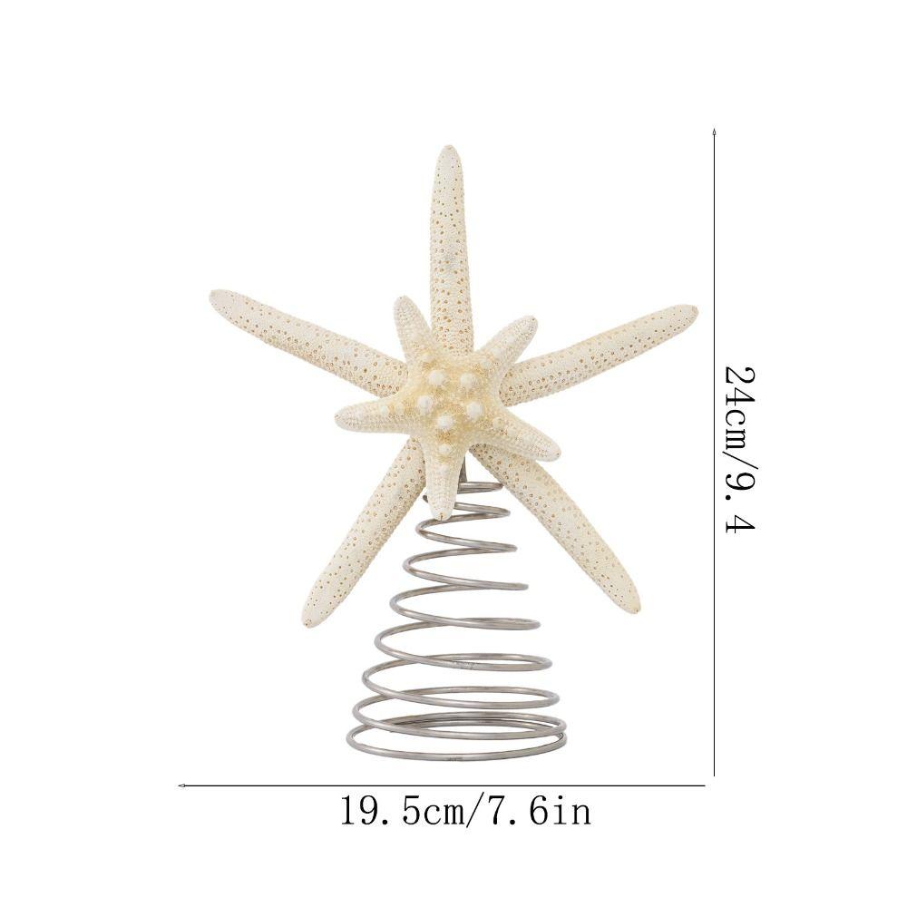 Iron Festive Starfish Decor Collectible Handmad Star Treetop Decorations DIY Crafts Starfish Treetop Ornament Christmas Tree