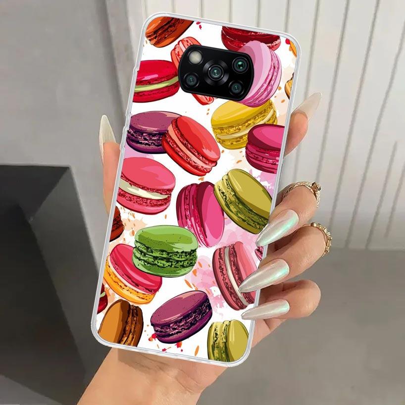 

Чехол для телефона Macaron Ice Cream Cake Doughnut для Xiaomi Poco X5 X6 X7 Pro F7 Ultra M7 Redmi 15 15C 13 13C 12 12C 10 10A 10C 9 9A 9 Redmi 12