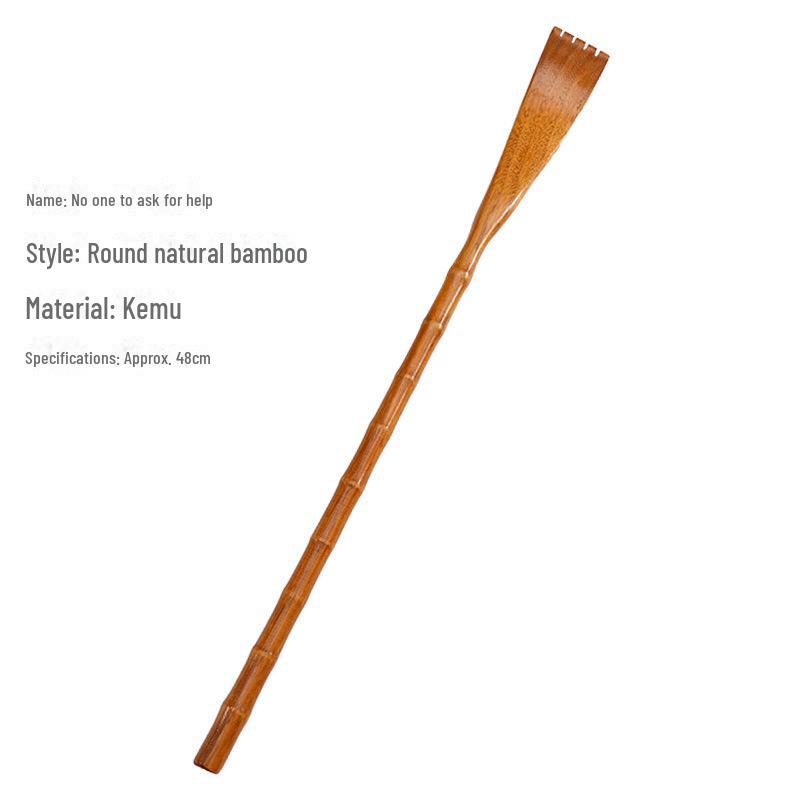 Long Wooden Back Scratcher with Happy Tickle Massage Handle