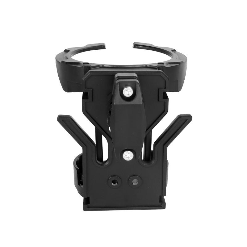 Bike Cup Support for Bar Tube, Round Screw Fastener with Joint Arm and Base Plate, Black Travel Cup Rest for Day to Day Outdoor Use