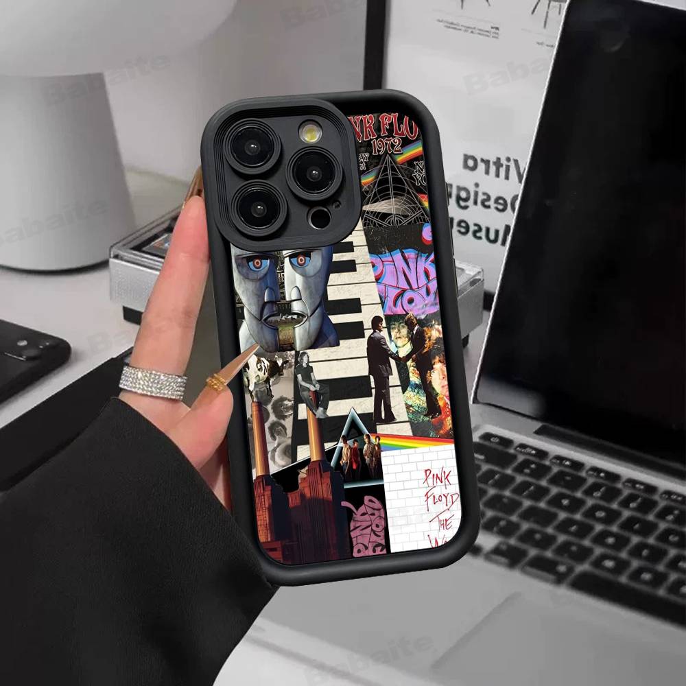 P-Pink-F-Floyds Rock Band For iPhone 17 15 13 12 11 14 Pro Max X XR XS 16 Plus Shockproof Candy Back Cover