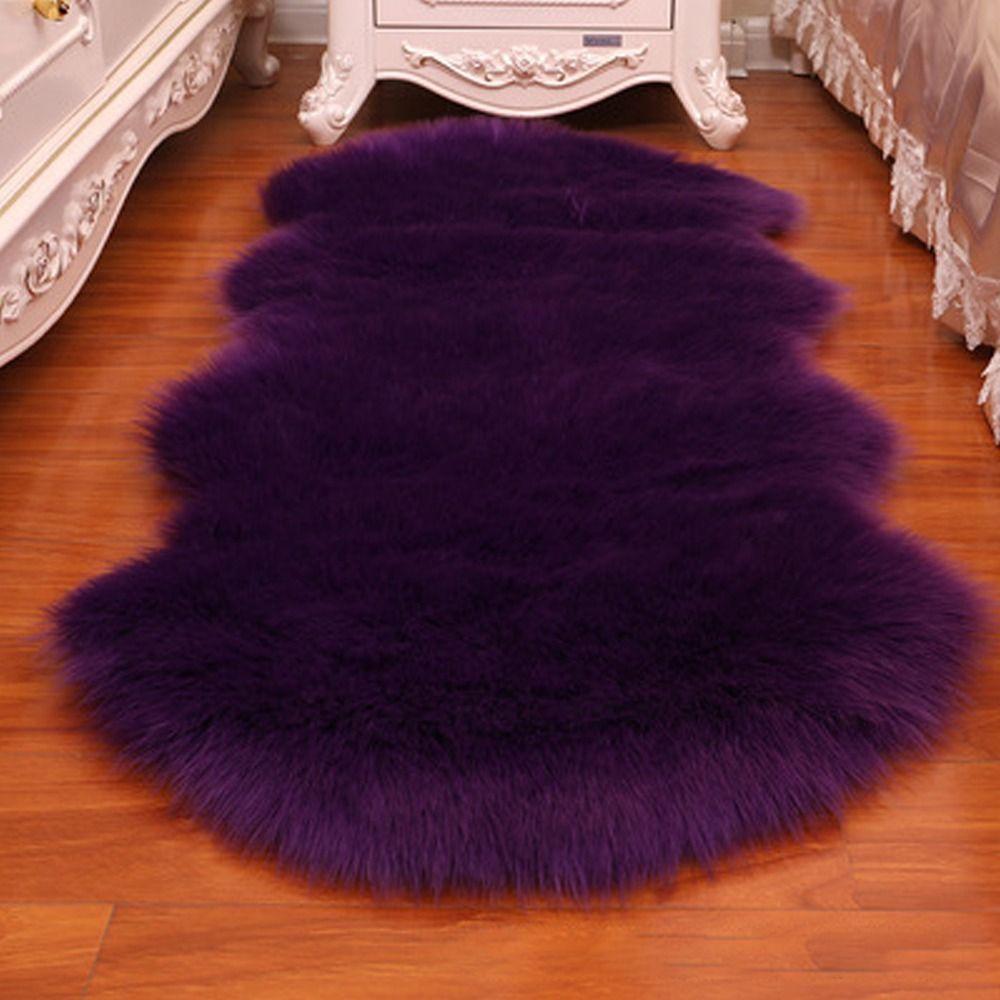 Imitation Wool Soft Rugs Washable Faux Fur Sheepskin Rug Long Hair Carpet Bedroom Mats Fluffy Shaggy Floor Protection Home Decor