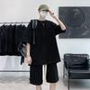 Teen Boys' Trendy Waffle Knit Summer Sports Set - Shorts & Short Sleeve T-shirt
