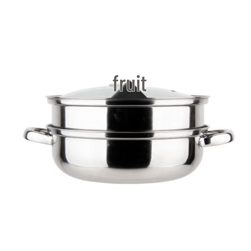 ZISIZ 28CM Double-Layer Stainless Steel Steamer & Soup Pot