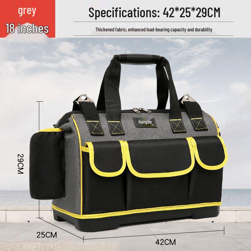 Large Canvas Electrician Tool Bag – Multifunctional Handheld for Repair, Installation, Woodworking, and Construction