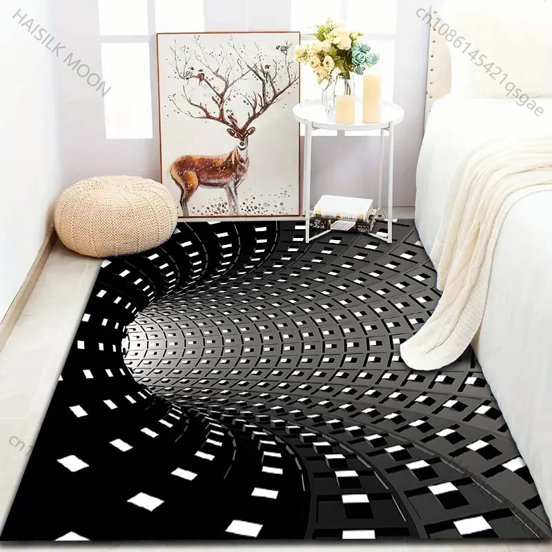 Stereoscopic 3D Illusion Pattern Carpet for Bedroom Living Room Bedside Sofa Floor Mat Modern Home Decor Area Rug Luxury Gift