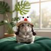 Adjustable Hamster Straw Hat Elastic Strap Decorative Rabbit Cap Cute Small Pets Hat  Pet Festive