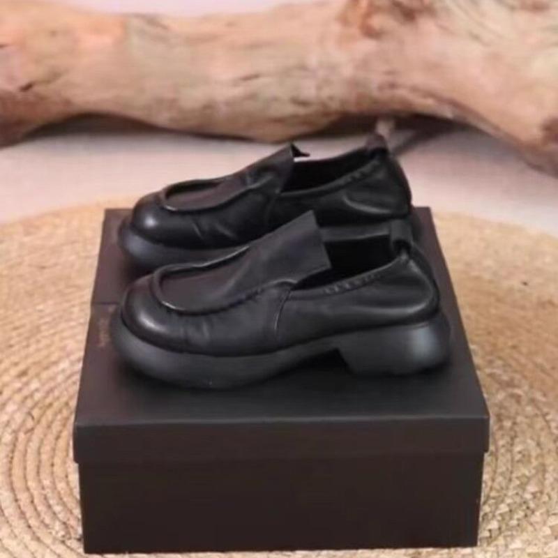 Autumn new one-pedal soft-soled shallow-mouth women's fashion simple single shoes versatile small leather shoes