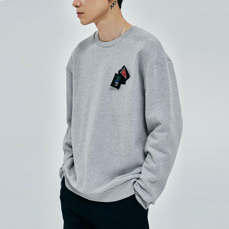 Burberry Sweatshirts Men's Light Heather Gray Crew Neck Moderate Regular 80020361