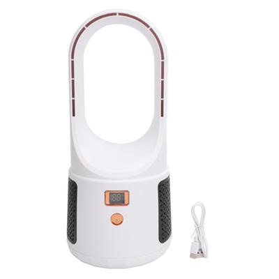 USB Desk Fan 6 Speeds Wind Quiet Portable Bladeless Cooling Fan with Power Display for Home Bedroom Office